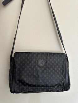 FENDI SAS black Authentic Leather Bag 