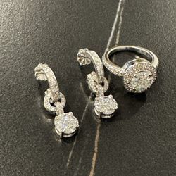 Diamond Ring And Earrings Set