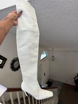 White Over-the-Knee Stiletto Boot