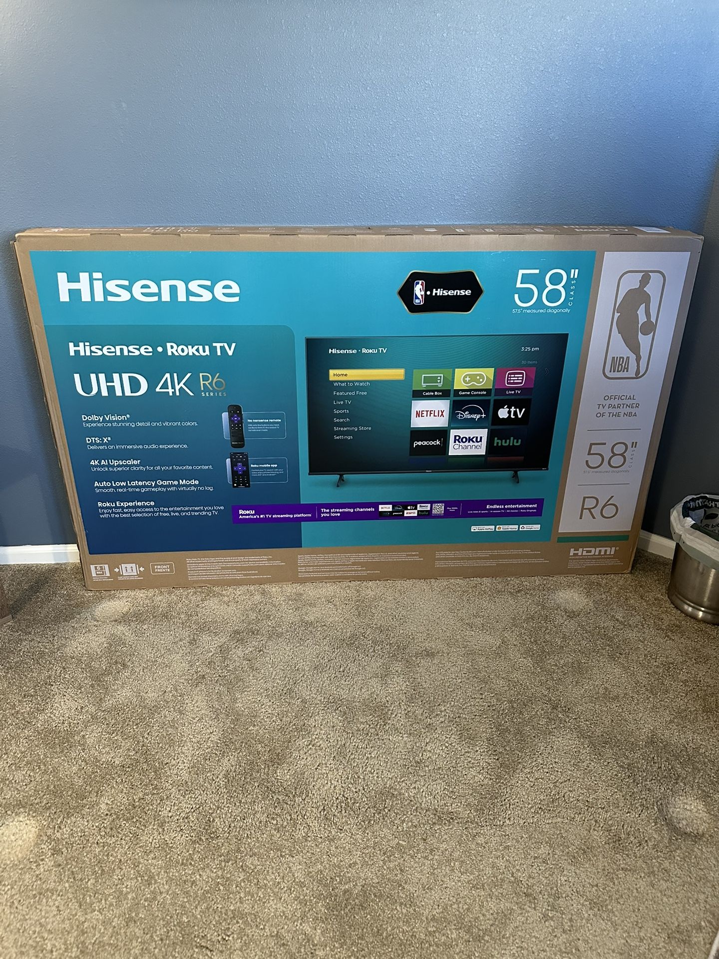 Hisense 4K Roku Tv 58”