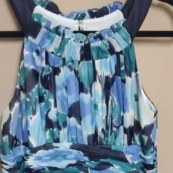 KAY UNGER Blue Floral Sundress - Size 6
