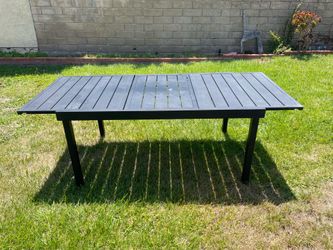 Black Metal Outdoor Patio Dining Set, Rectangle Table + 4 Chairs, 5-Piece $175$