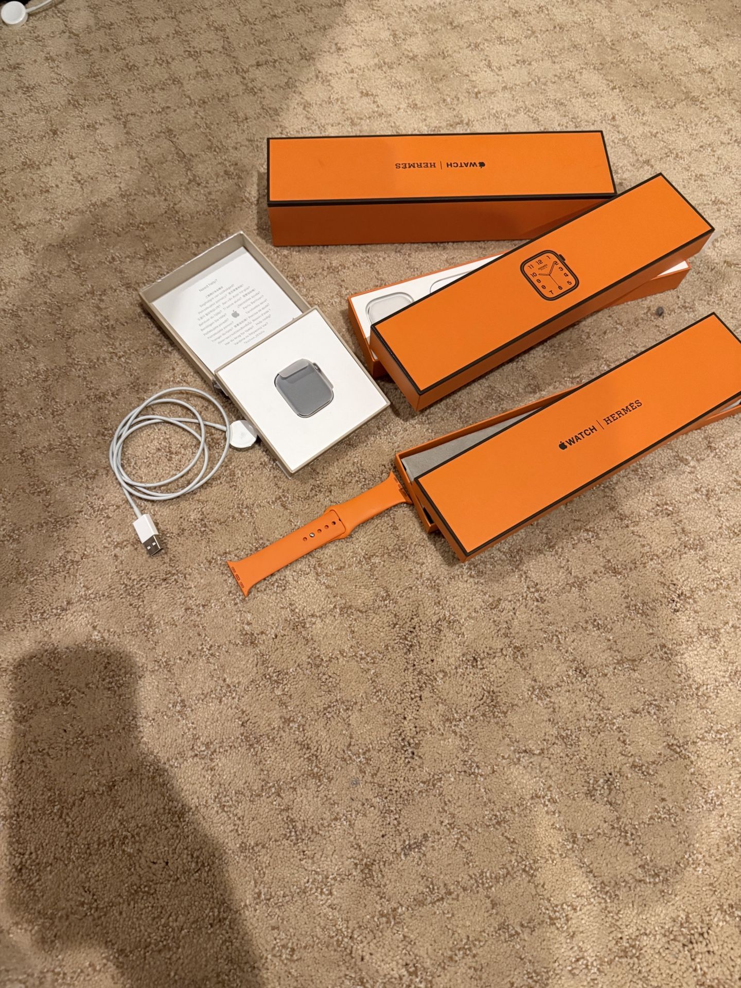 Never Used Hermes Apple Watch Series 7 45mm Stainless Steel Cellular Apple Care+