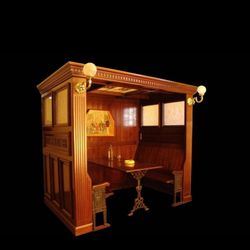 Oak wood booth