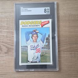 Topps 1977 #245 Rick Rhoden Los Angeles Dodgers Graded Auto SGC Auth