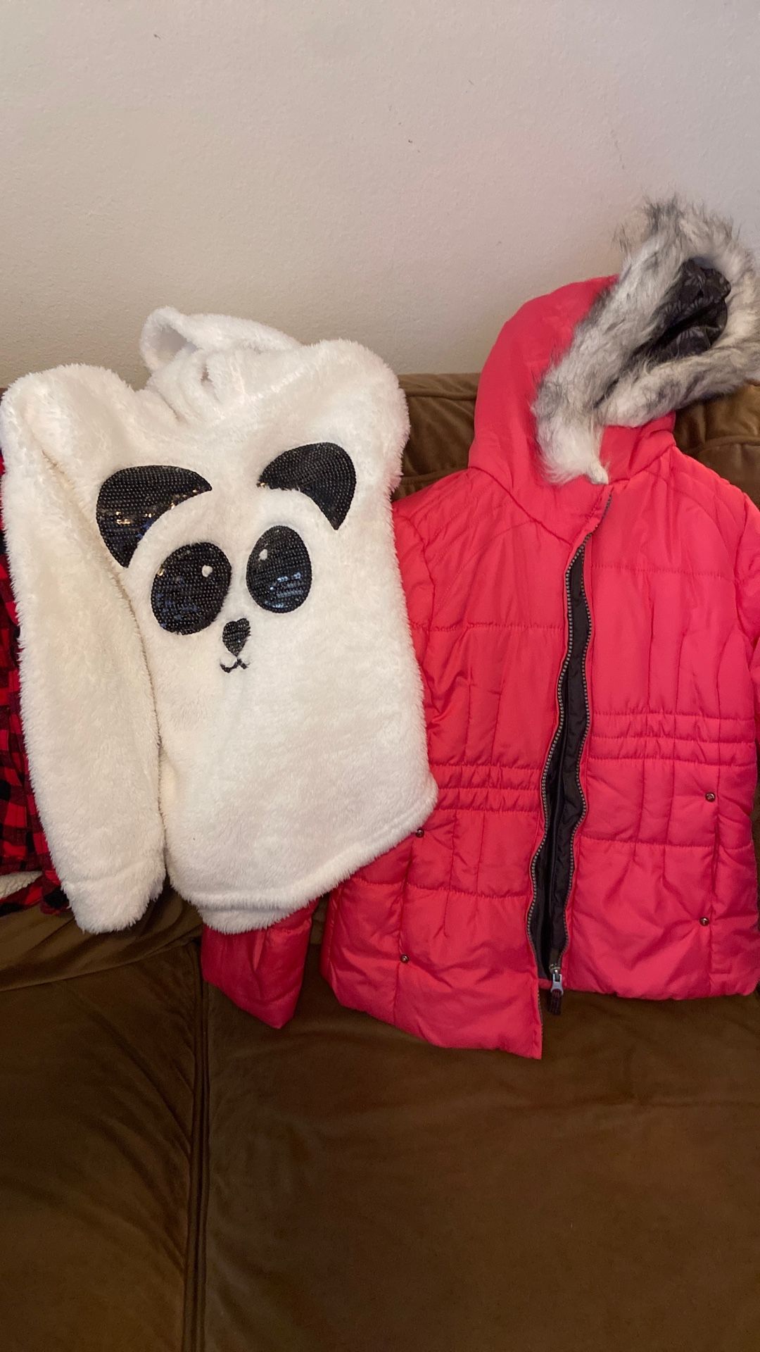 3 Girls Size 7/8 Winter Jackets & Sweatshirt