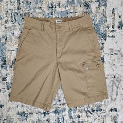 Vans Shorts Mens 32 Tan Cargo Pockets Twill Stretch Off The Wall