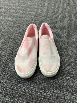 Jenn Ardor Women's Tie-Dye Slip On Low Top Canvas Sneakers Pink/White Sz 6.5