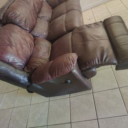 Lazy Boy Genuine Leather 3 Seat Reclining Sofa 