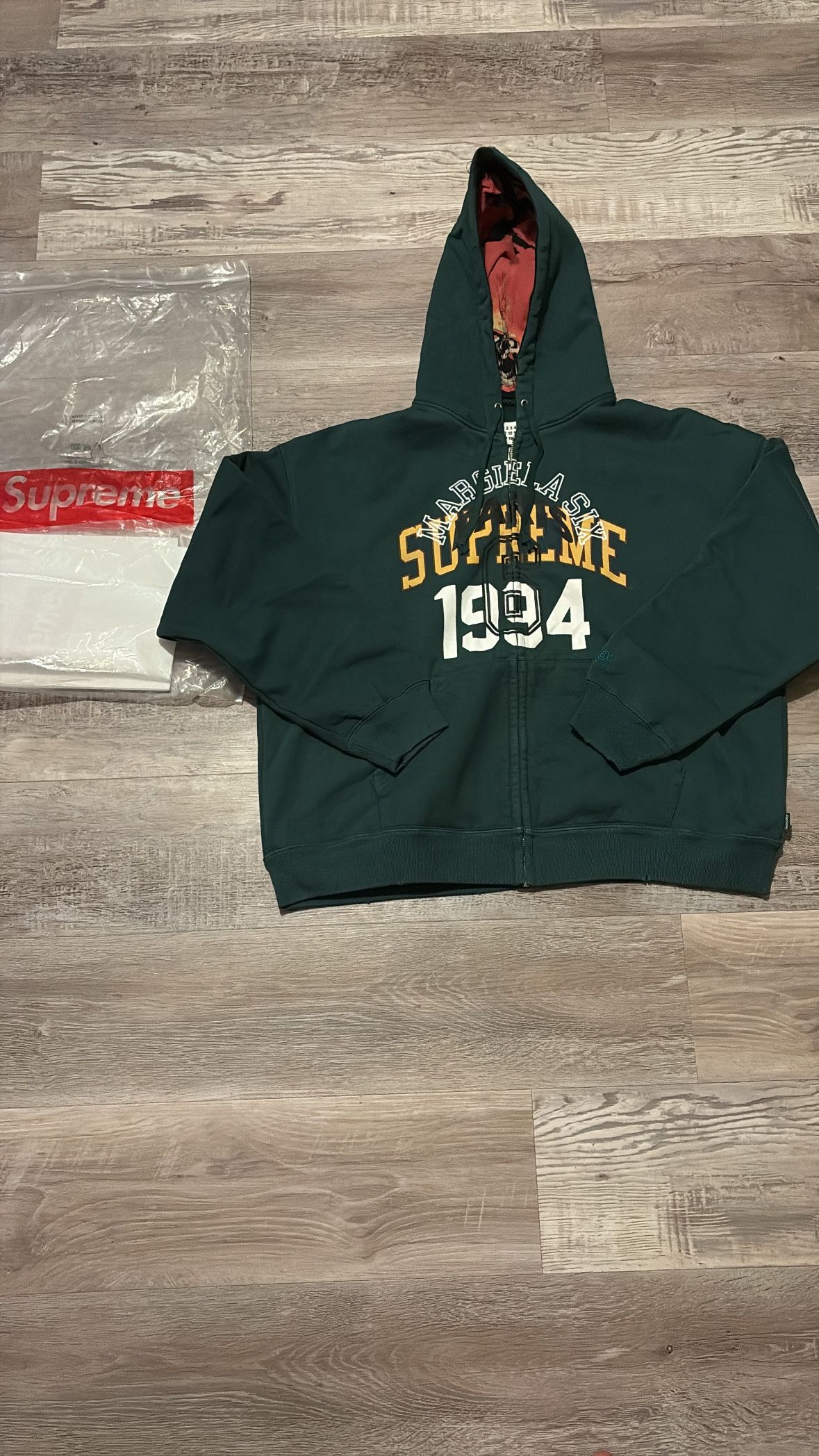 Supreme x MM6 Collaboration Hoodie – Green – Size Medium – Brand New