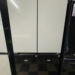 Samsung Bespoke Flex Refrigerator In White And Charcoal Glass
