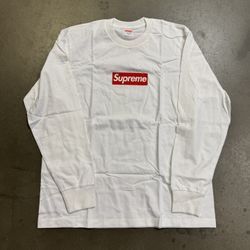 Supreme White Box Logo Long Sleeve Size Large