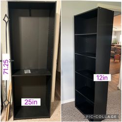 5 Shelf Black Bookcase 