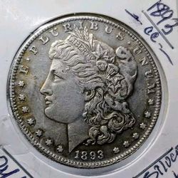 1893-CC MORGAN 24.1 GR.SILVER PLATED(NOVELTY COIN) DOLLAR $1 CARSON CITY.