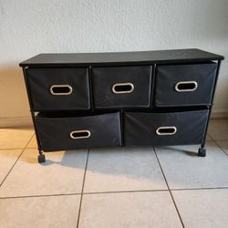 Black storage chest  drawers unit