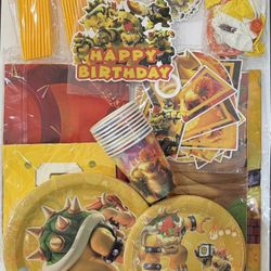112pcs Bowser Party Supplies 