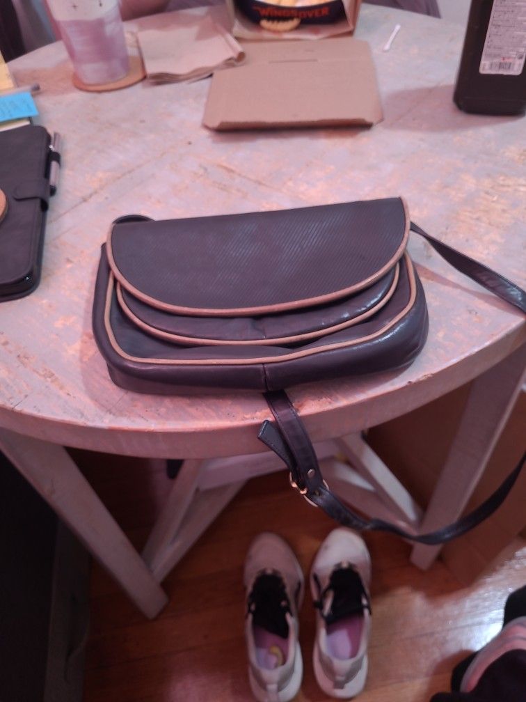 Gray Blue And Biege Bag