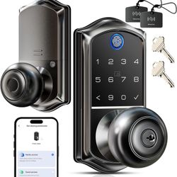 Veins VE018 Keypad Smart Door Lock with Knob, App Control Keyless Entry Digital Lock with Handle, Fingerprint Electronic Knob for Front Door BRAND NEW