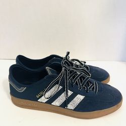 Adidas CLOT Gazelle Navy Suede White Beaded Striped Sneakers Men’s 10