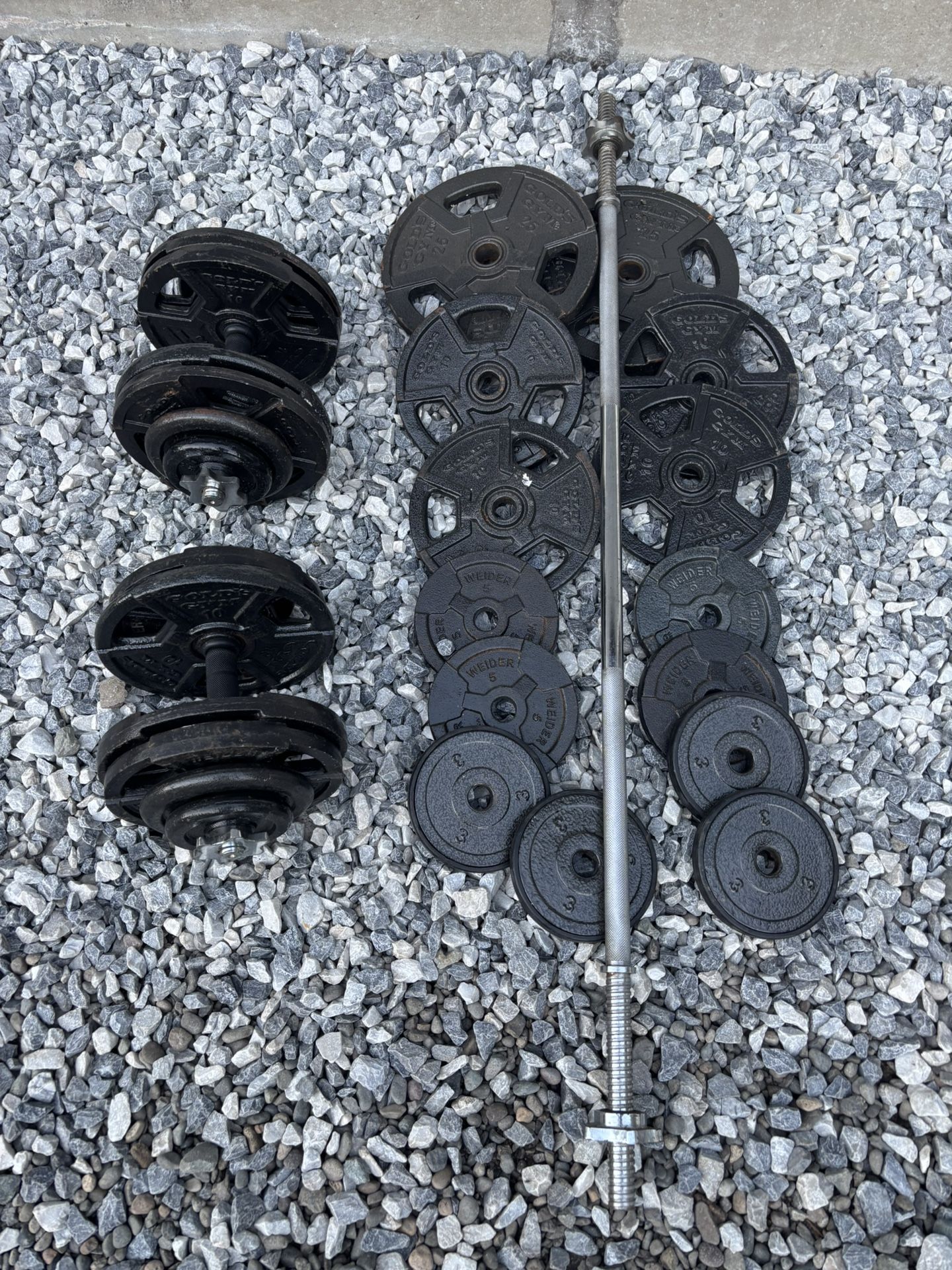 Weights Bars Dumbbells 230 Lbs Plus Bars