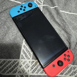 Nintendo Switch OLED Model HEG-001 Console - 64GB - Red/Blue, EXCELLENT
