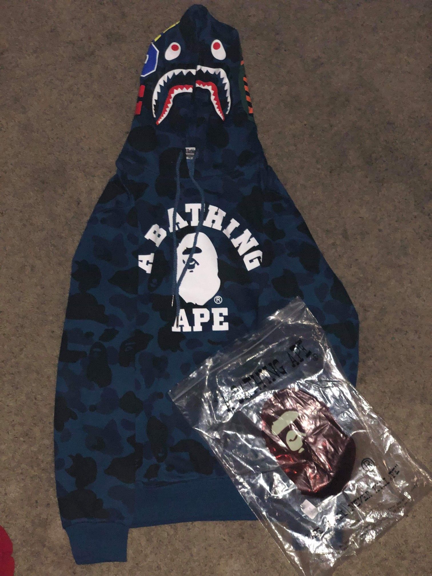 Blue BAPE pull-over hoodie (Authentic)