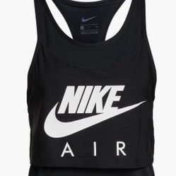 Nike Black and White Air Graphic Layered Running Tank