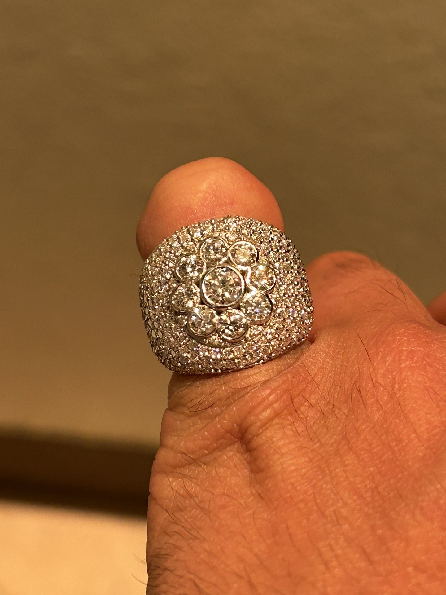 Custom silver White Topaz Pinky Ring