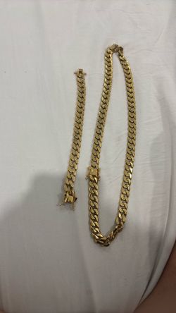 12mm gold plated cuban link set chains cadena