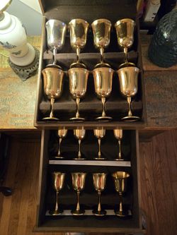 Set Of 16 Plated Salem GOBLETS (1 SILVER PLATED)