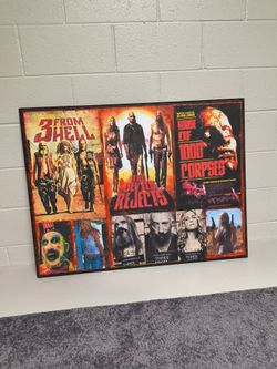 Rob Zombie horror trilogy.  Framed art piece