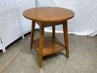 ETHAN ALLEN Country Colors Round Solid Wood Side Table