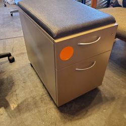 Filing Cabinet W/ Wheels And Cushion