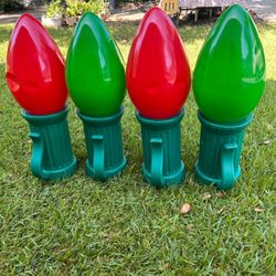 3 ft. Battery Operated LED Jumbo Bulb Holiday Yard Decor Prop (Read)