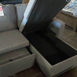 Grey Reversible Sofa Sleeper Sectional 