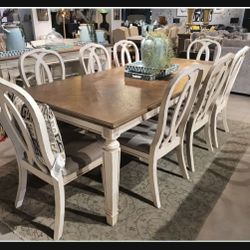 Modern Farmhouse Style Two Tone 5/7/9 Pc Dining Room Set 🤩 Brand New ✅ Delivery Available 💥