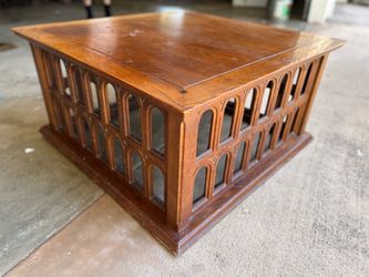 Vintage Carved Wood Coffee Table