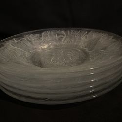 Set Of 6 Vintage Crystal Salad Plates & 6 Matching Dinner Plates