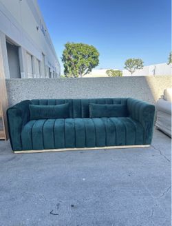 Green Velvet Couch Sofa