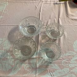 Pressed Glass Bowls Set of 4