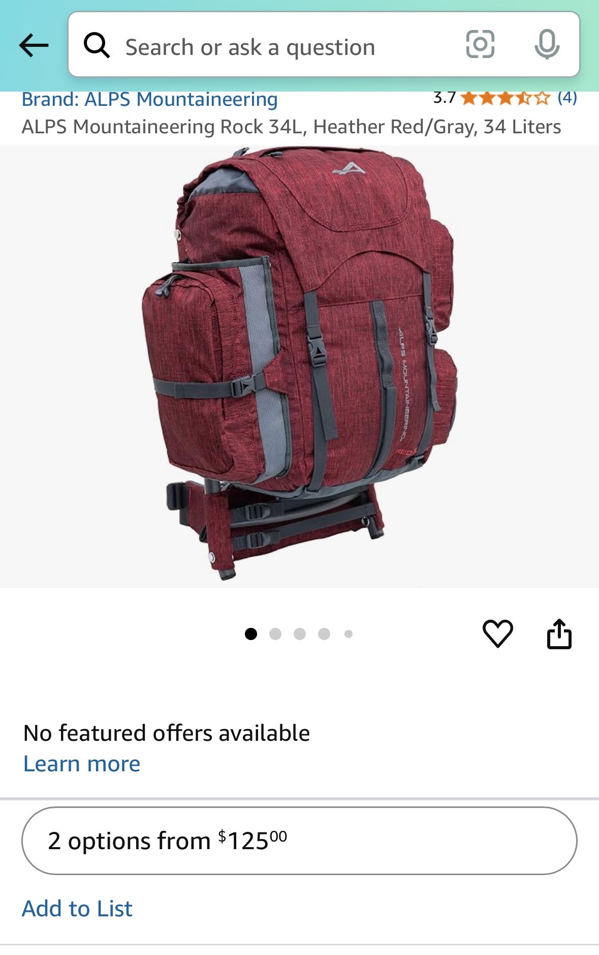 ALPS Mountaineering Red Rock External Frame 34L Backpack