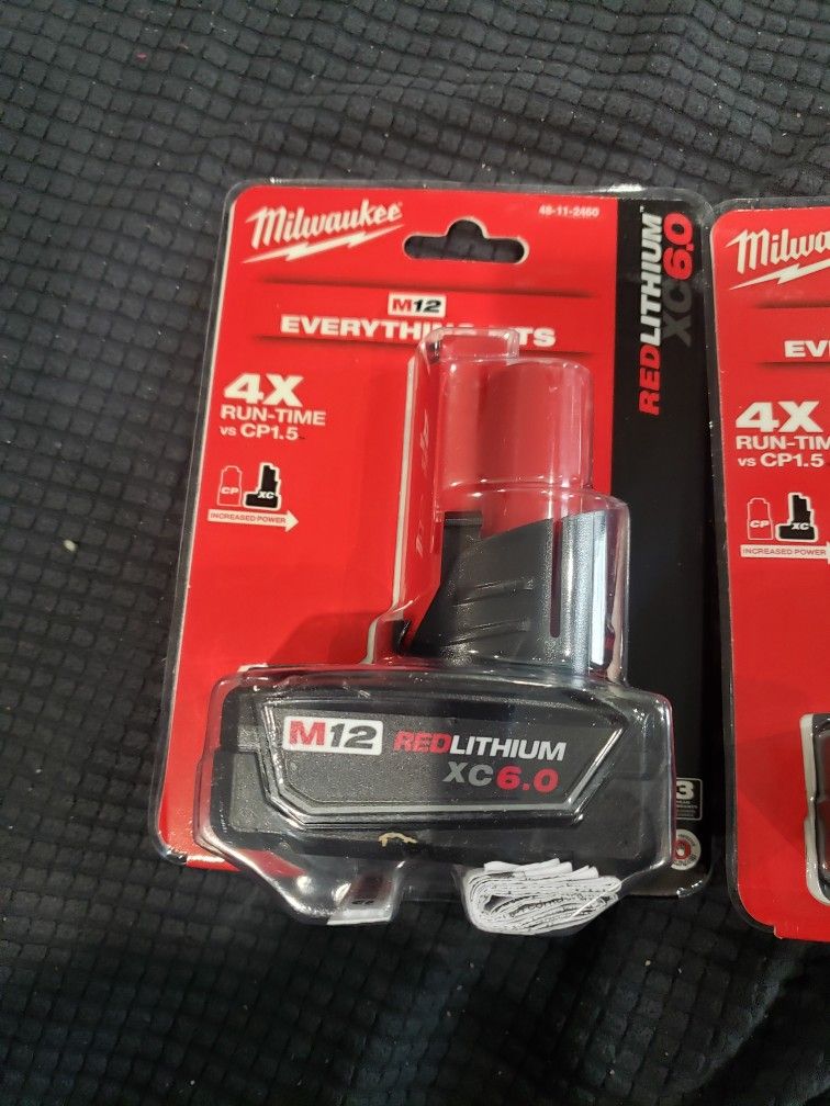 Milwaukee m12 6.0 batteries 