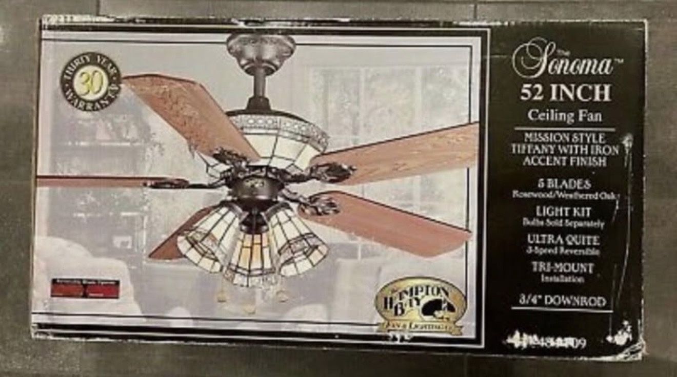 Hampton Bay Sonoma 52-inch Tiffany style ceiling fan.