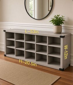 Large 15 Pair Shoe Storage Bench