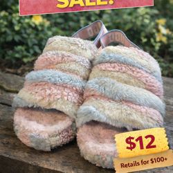 🔥 UGG FLUFFY SLIPPERS – SIZE 9 – ONLY $12 🔥
