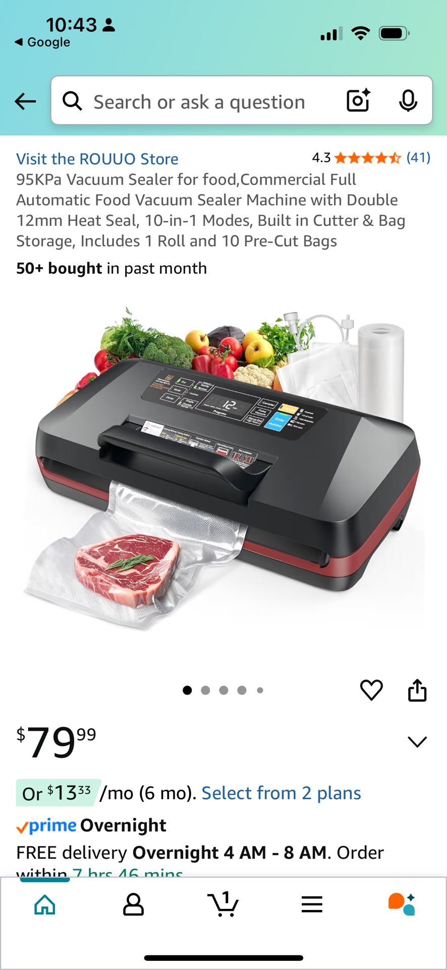 NIB 95KPA Professional Electric Vacuum Or Food Sealer SV628 Also Heat Seals NEW