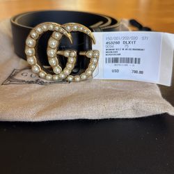 Brand New Gucci Belt With Pearls