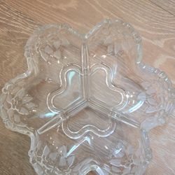 Mikasa Carmen Walther Hostess Bowl Glass Germany Satiniert Crystal 10.5x2.5