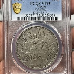 1910 Mexico Silver Caballito Peso