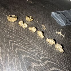 10kNugget Rings And Earrings